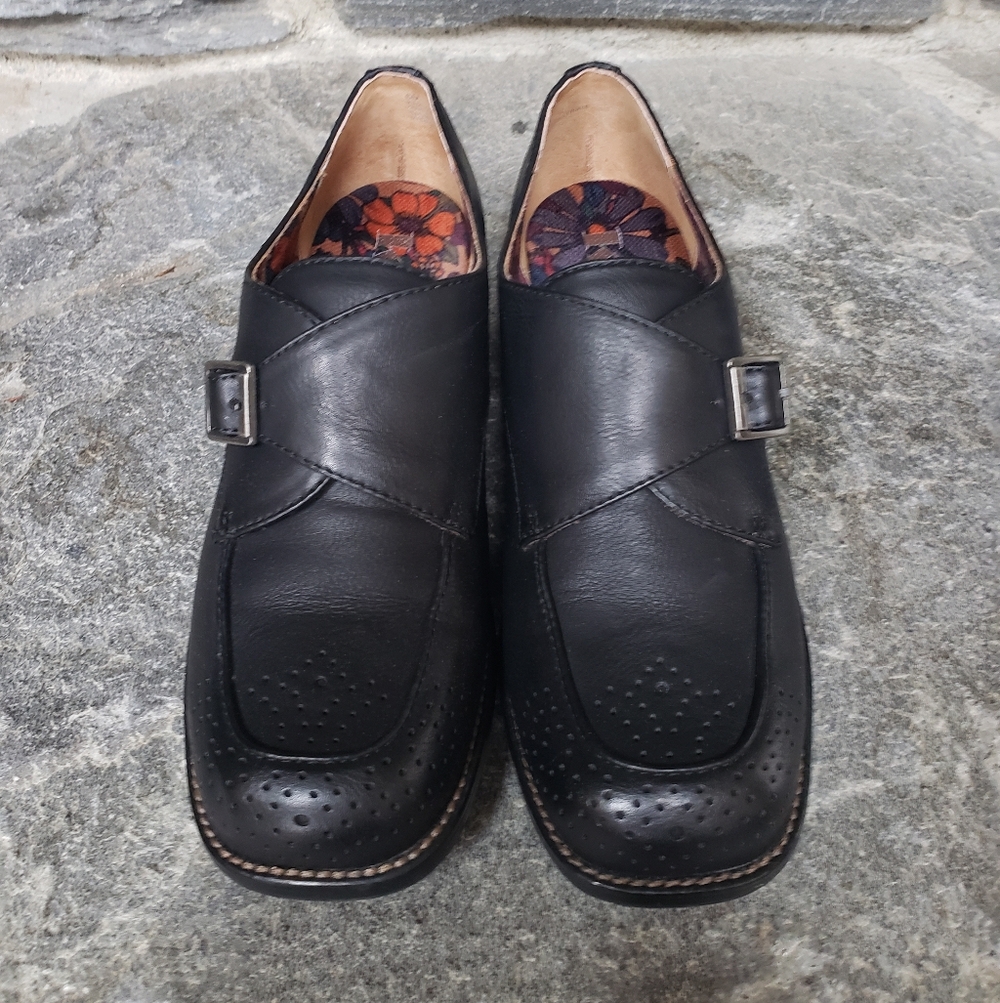 Korks Buckle Loafer Slipon Shoes Sz 6 Black